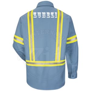 Chemise FR à manches longues pour hommes, boutons-pression, marque personnalisée, sécurité soudeur, 100 % coton, résistante aux flammes, vente chaude, sur mesure, pour le soudage et la protection incendie - Product Image 2