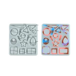 Nouvelles boucles d'oreilles en treillis, pendentif, boucles d'oreilles géométriques, bijoux, moule en résine de silicone - Product Image 5