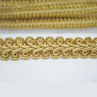 Bordure tressée personnalisée en or avec fil métallique pour uniforme d'officier, costume de cérémonie, dentelle décorative à coudre