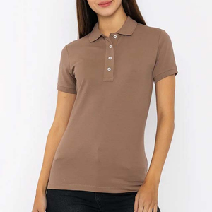 Polos de mujer 100% algodón, camiseta polo lisa para imprimir, camiseta de jersey de poliéster, corta, formal, personalizable - Product Image 4