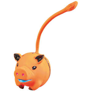 Juguete para mascotas con sonido, cerdo de látex naranja con sonido, 6 cm, para perros - Product Image 1