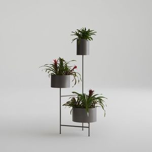 Minimalist Metal Plant <b>Stand</b> with Three Black <b>Pots</b> for Indoor Green Plants Home Decor - Product Image 2