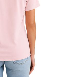 เสื้อยืดลำลองผู้หญิงสีชมพูพิมพ์ลายดอกไม้ตามสั่ง พร้อมโลโก้แบบกำหนดเอง แขนสั้น คอกลม แฟชั่นท็อปสำหรับฤดูร้อน - Product Image 6