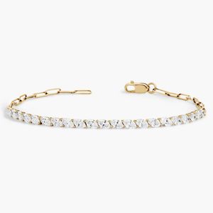 Women's Luxury Mini Half Tennis <b>Bracelet</b> with 2 CTW Marquise Cut Filled Lab-Grown Diamonds in White Gold - Product Image 5