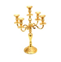 Candelabro de Metal Geométrico Dorado de Lujo con Pantalla de Cristal Resistente al Calor, Elegante Decoración para Mesa de Comedor o Bodas