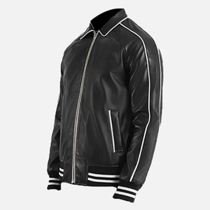 chaqueta de cuero |    Chaqueta de Cuero y Lana para Hombre con Bordado de Fraternidad, Chaqueta Universitaria Personalizable con Letras Bordadas - Product Image 4