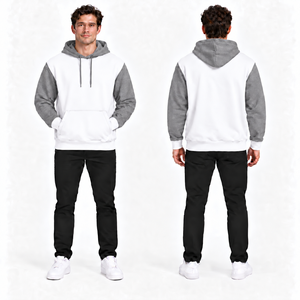 <b>Men's</b> Custom Color Hooded <b>Sweatshirt</b> Regular Fit Fleece Casual Pocket Design Winter Wear <b>Pink</b> Blue Knitted Polyester/Cotton - Product Image 5