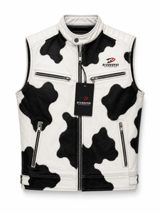 Classic <b>men</b> <b>leather</b> <b>vest</b> made with soft material strong stitching useful pockets and comfortable fit for biking and casual wear - Product Image 4