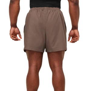 Pantalones Cortos Deportivos para Hombre, Ajuste Holgado de 5 Pulgadas, para Gimnasio, Entrenamiento, Culturismo, Color Marrón Suave - Product Image 1