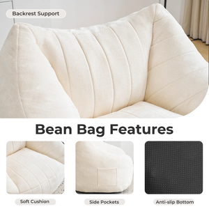 Sillón Puff de Chenilla de 32'' de Alto x 43'' de Ancho x 39'' de Profundidad, Silla de Espuma para Sala de Estar, Dormitorio, Puff de Lujo MD06 - Product Image 6