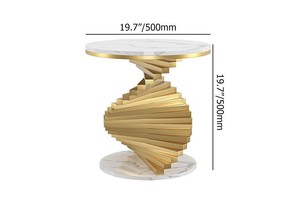 Mesas Auxiliares de Lujo con Tapa de Mármol, Bañadas en Oro, Elegantes Mesas de Centro para Sala de Estar, Salón, Oficina, Mesa de Café - Product Image 6