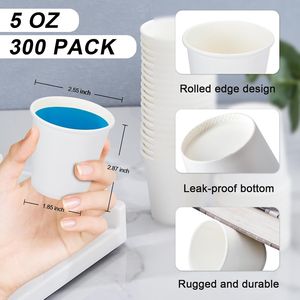 Confezione da 300 Bicchieri di Carta Bianchi Monouso da 150 ml, Piccoli Bicchieri per Collutorio, Bicchieri per Bevande Calde/Fredde per Uso Domestico - Product Image 2