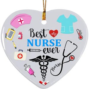 Decorazione Natalizia 'Migliore Infermiera di Sempre', Regalo per Infermiere, Ornamenti per Albero di Natale - Product Image 1