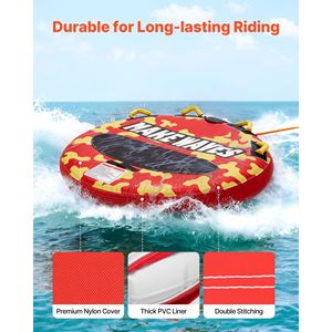 Gommone Gonfiabile in PVC per 2 Persone, Tubo Trainabile con Capacità di 340 libbre per Sport Acquatici - Product Image 3