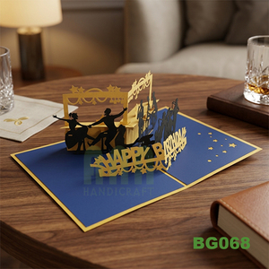 ANN HANDICRAFT BG068 Custom 4 Color Printed <b>Matte</b> <b>Varnishing</b> Rectangle Happy Birthday 3D Pop Paper Greeting Cards Souvenir - Product Image 3