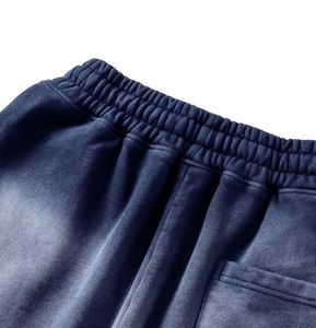 Most Selling 430g Terry Men's Heavyweight Shorts Elastic Waist Casuals Open Bottom Fashion ACID Wash Best Quality In Good Prices - Product Image 4