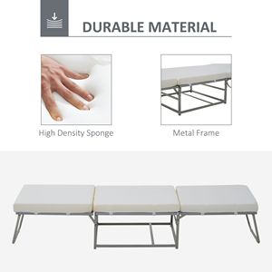 Pouf Letto Grigio Convertibile per Ospiti - Product Image 4