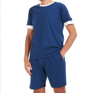 Conjunto Deportivo Econex para Hombre, Camiseta y Pantalones Cortos Deportivos Casuales Transpirables, de Secado Rápido, Tejido de Algodón de 320g, para Verano, Blanco y Morado - Product Image 1
