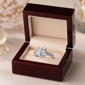 Vintage 14K White Gold Diamond Cluster Ring | Brilliant Cut Four Prong Engagement Ring | Rhodium Plated Fine Jewelry for Women - Product Image 4
