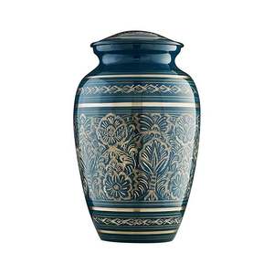 Urne funéraire en métal artisanale de qualité supérieure pour cendres humaines avec finition bleue, élégante urne funéraire bleue pour cendres d'adultes, commémorative à prix avantageux - Product Image 3
