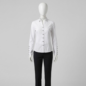 OEM Women's Eco-Friendly Pique Cotton Quick Dry Breathable Anti-Wrinkle Raglan Sleeve Turn-Down Collar Short Sleeve <b>Office</b> - Product Image 1