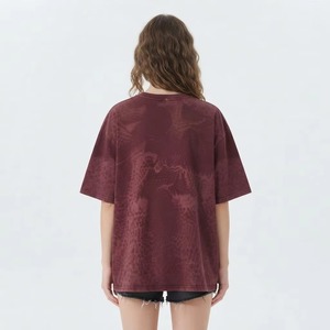 T-shirt oversize délavé pour femme, coupe décontractée à épaules tombantes, léger, 100 % coton, coupe ample, écologique, séchage rapide, été - Product Image 5