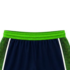 Shorts de basketball pour hommes, bleu marine et vert, sublimés, vêtements de sport d'équipe, respirants, légers, uniformes pour les matchs - Product Image 3