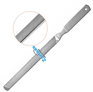 Lime à ongles en acier inoxydable de haute qualité, 18 cm, quatre faces, avec ou sans trou dans la poignée, pour la manucure - Product Image 6