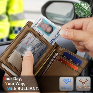 Men's Slim Leather Wallet with 12 <b>Card</b> Holders Simplified Bill <b>Folder</b> and Magnetic Closure Easy Money Clip-RFID Protected - Product Image 3