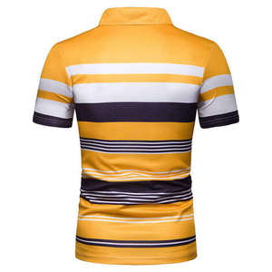 Customized Summer Lapel Solid Color <b>Polo</b> T-<b>Shirt</b> Customization Cotton Polyester Comfortable <b>Striped</b> Design <b>Polo</b> <b>Shirt</b> for Men - Product Image 5