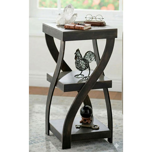 Table basse moderne en bois torsadé vieilli avec rangement multifonctionnel pour salon et chambre à coucher, design décoratif - Product Image 3