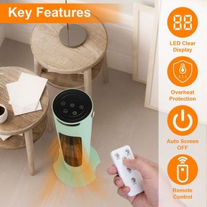 Ventilatore a Torre Oscillante e Riscaldatore 2-in-1 Smart da 2000W, per Tutte le Stagioni, con Timer 9H, Telecomando e Protezione dal Surriscaldamento - Product Image 6