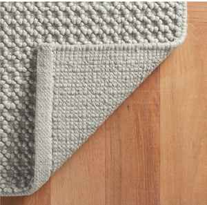 Tapis et tapis à boucles tissés à la main en laine 100% naturelle, rayés, à tissage plat - Product Image 4