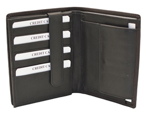 Men's <b>Trifold</b> Genuine Leather <b>Wallet</b> Multi-Card Holder Short Fold Closure Minimalist Style - Product Image 3