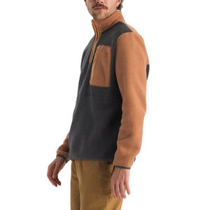 Fabricants OEM sur mesure – Veste unisexe à fermeture éclair 1/4, 100 % coton molletonné, avec bordure extensible, poche poitrine, couleur unie, fermeture éclair intégrale - Product Image 3