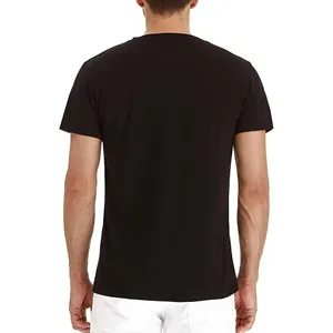 T-shirt à manches courtes pour homme, noir, coupe classique, décontracté, tricoté, uni, col rond, 100% coton, respirant, Everglide Corporation - Product Image 6