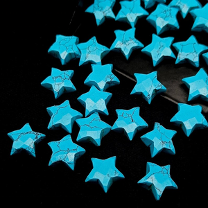 Amuletos tallados a mano con forma de estrella turquesa Mohave azul natural, talla de piedras preciosas turquesa para la fabricación de joyas a precio mayorista - Product Image 4