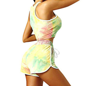 Conjunto Deportivo de Yoga Tie Dye de 2 Piezas para Mujer, Shorts de Yoga con Efecto Levanta Glúteos, Bra Deportivo - Product Image 6