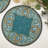 Napperons et sets de table tendance, design luxueux, motif floral, écologiques, faits main, perlés, personnalisables avec logo, lavables à la main, pour usage domestique