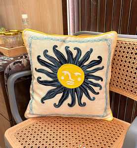 Handmade Embroidery Cotton <b>Cushion</b> <b>Cover</b> Custom Design Wholesale for Hotel Living Room Home Decor - Product Image 2