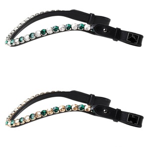 Luxury Colorful Glass Diamond <b>Crystals</b> Diamante Bling Chain Decorative Curved Shape Leather Horse brow band at <b>Cheap</b> price - Product Image 2