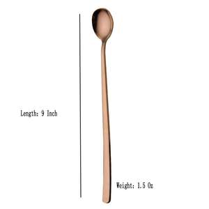 Wholesale Long Handle Ice Cream Spoon Custom <b>Small</b> Korean Style Metal Dessert Spoon Premium Dining Tableware - Product Image 2