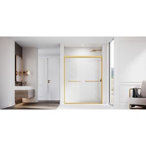 Porta Doccia in Vetro Temperato Trasparente Certificato Spesso 56-60 Pollici Larghezza X 72 Pollici Porta Doccia Semi-Frameless Regolabile in Altezza - Product Image 5