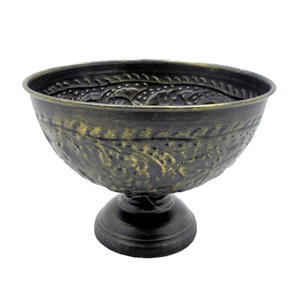 High Quality Metal Black Food <b>Decorative</b> Bowl With <b>Lid</b> Best Of Handicrafts Metal Food Bowl for Wedding Crockery Serving Bowl - Product Image 2