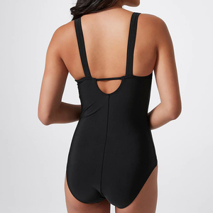 Nouvelle arrivée : Maillot de bain une pièce pour femme, taille haute, fitness, 100% polyester, couleur unie, imprimé, respirant, séchage rapide, anti-UV - Product Image 3