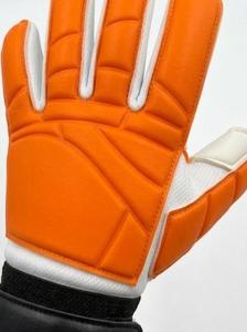 Guantes de portero de fútbol blancos y naranjas con correa negra para la muñeca, cuero PU, protección antideslizante para los dedos, unisex - Product Image 5