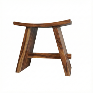 Premium Handcrafted Curved Saddle Solid Suar Wood Stool Bench Accent Side Table <b>Footrest</b> for Your Beautiful Elegant Living Rooms - Product Image 1