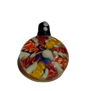 Magnifiques pendentifs ronds en forme de fleur Millefiori, ornés de strass multicolores en cristal, au design chic - Product Image 1