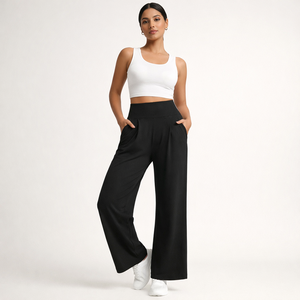 กางเกงขายาวเอวกลางสำหรับผู้หญิง สไตล์ลำลอง ระบายอากาศได้ดี เหมาะสำหรับฤดูใบไม้ผลิและฤดูร้อน ราคาประหยัด ผลิตโดยผู้เชี่ยวชาญด้านแฟชั่น รับผลิตแบบ ODM - Product Image 1