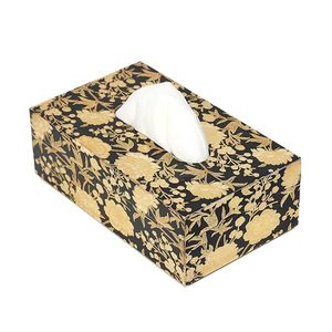 Luxury Wooden Tissue Box Rectangle Floral Print Tissue Holder Custom Color Size for Home Office Decor - Product Image 4